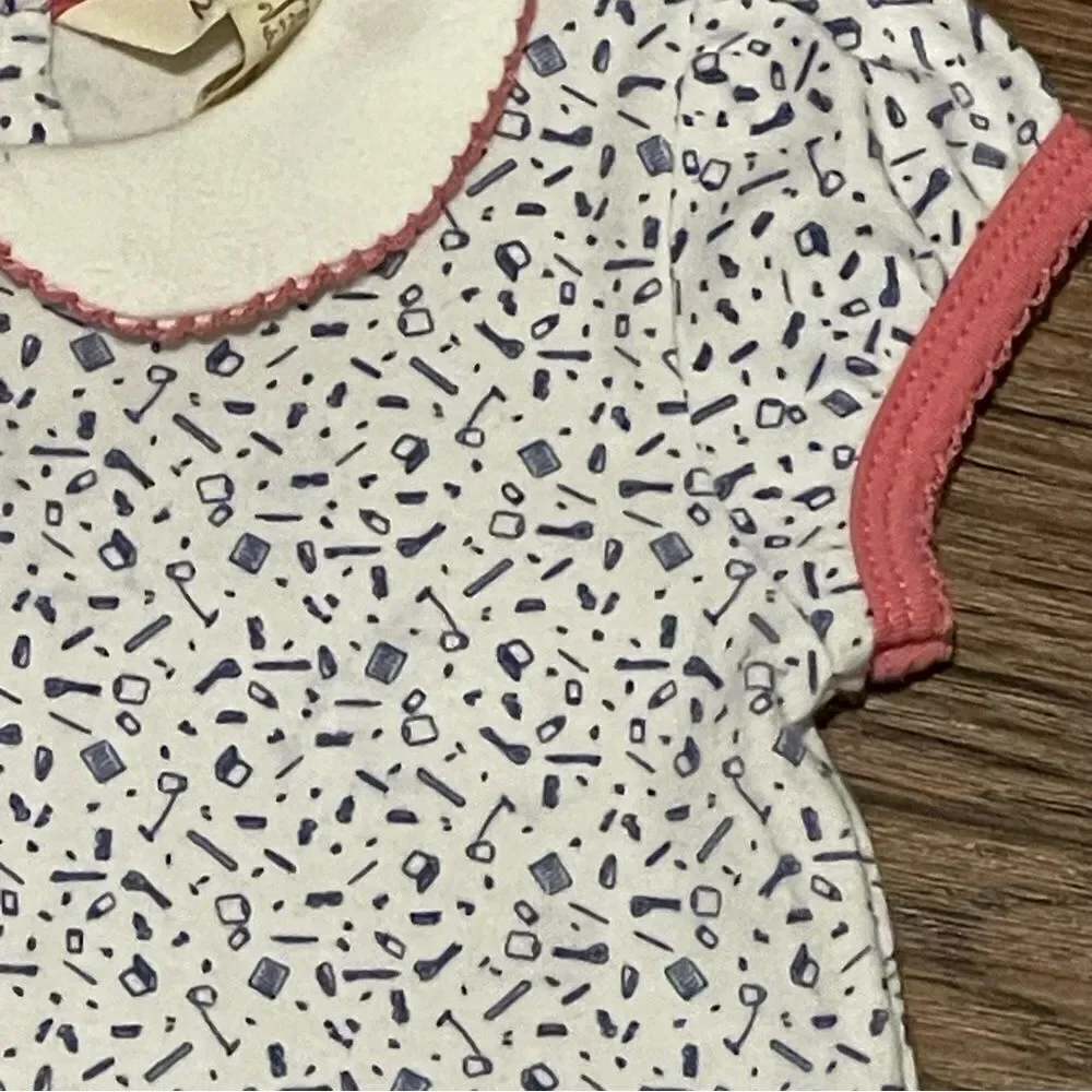Matilda Jane When I Grow Up One Piece Bodysuit Coral Blue White Size 6-12 Months